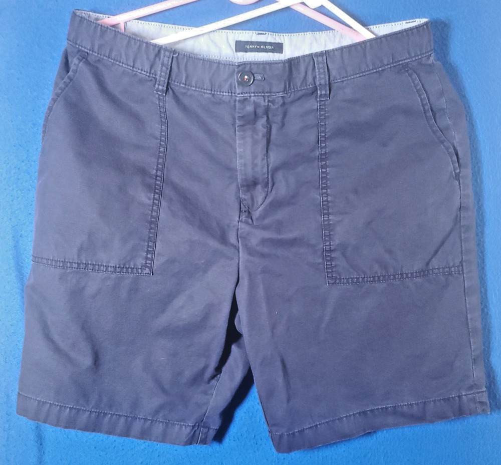 Tommy Hilfiger Mens Shorts Size 36 Navy Blue Utility Patch Pocket Chino